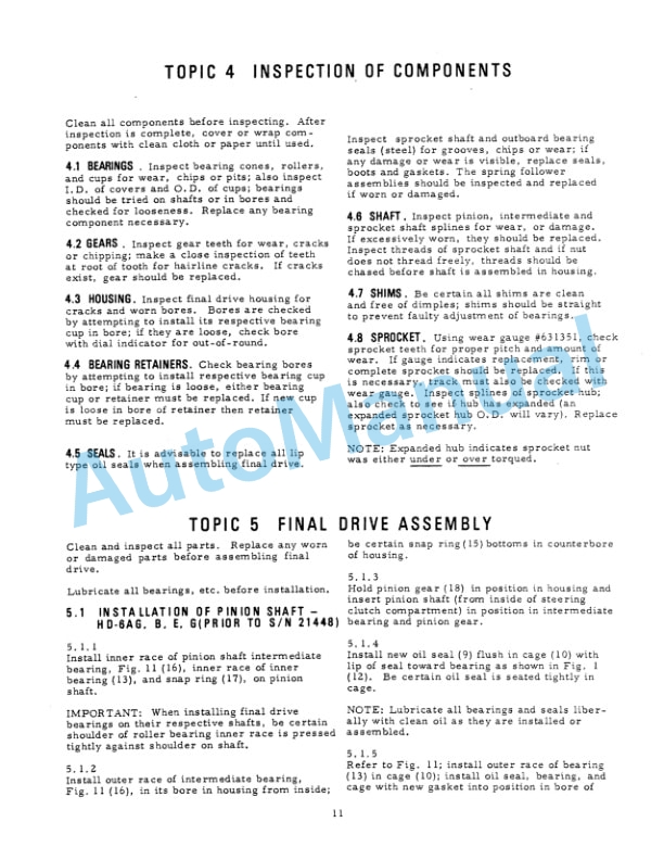 Fiatallis HD6 Crawler Tractor - 6G Crawler Loader Service Manual 70671115-4
