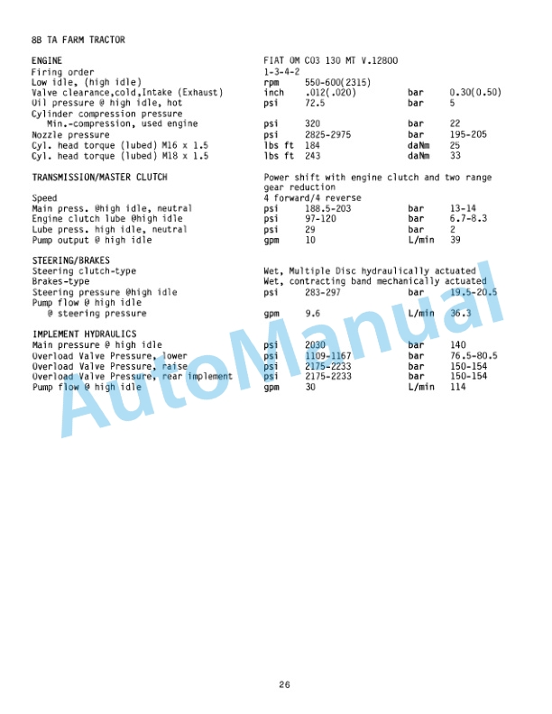 Alternative view of Fiatallis Quick Reference Service Manual 73158517