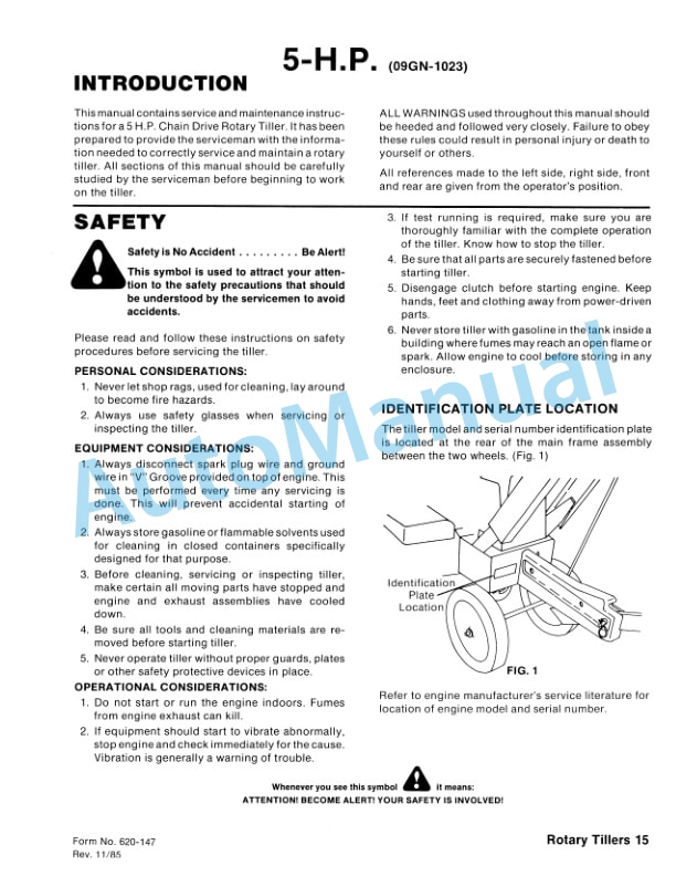 Ford New Holland 09GN-1200, 09GN-1300 Rotary Tiller Repair Manual 40102320 4 Ford New Holland 09GN-1200, 09GN-1300 Rotary Tiller Repair Manual 40102320 - Image 4