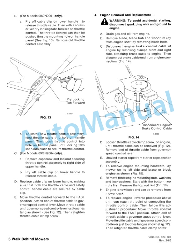 Ford New Holland 09GN2001, 09GN2002 Walk Behind Mower Repair Manual 40641007 3 Ford New Holland 09GN2001, 09GN2002 Walk Behind Mower Repair Manual 40641007-3