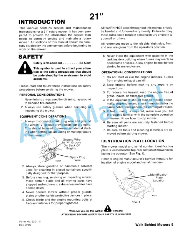 Ford New Holland 09GN2001, 09GN2002 Walk Behind Mower Repair Manual 40641007 4 Ford New Holland 09GN2001, 09GN2002 Walk Behind Mower Repair Manual 40641007-4