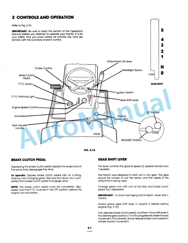 Alternative view of Ford New Holland 09GN2152 YT 16 Yard Tractor Operation and Maintenance Manual 42001612