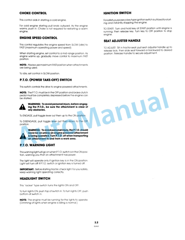Alternative view of Ford New Holland 09GN2153 YT 16 Yard Tractor Operation and Maintenance Manual 42001614