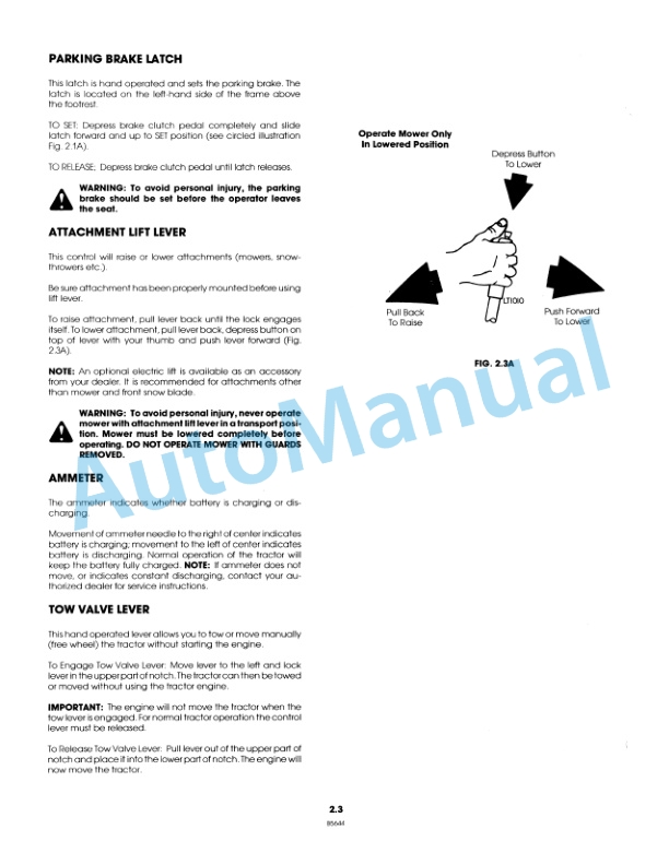 Alternative view of Ford New Holland 09GN2154 YT 16H Yard Tractor Operation and Maintenance Manual 42001613