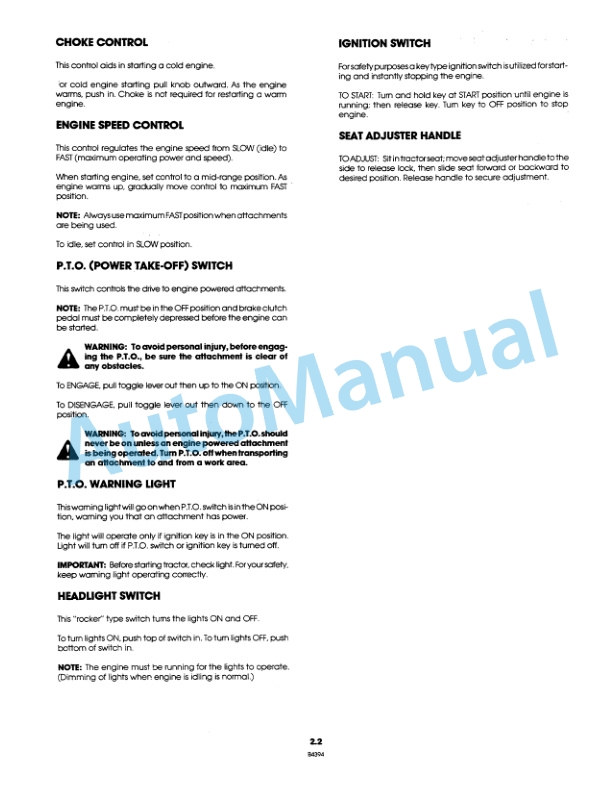 Alternative view of Ford New Holland 09GN2199 YT 16H Yard Tractor Operation and Maintenance Manual 42001611
