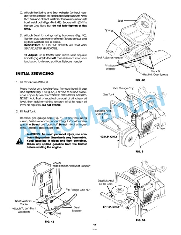 Alternative view of Ford New Holland 09GN2205 LGT 12H, 09GN2206 LGT 17H Garden Tractor Operation and Maintenance Manual 42001220
