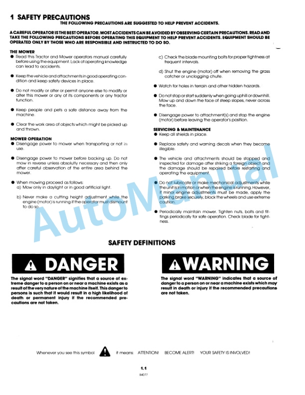 Ford New Holland 09GN3698 42in Mower Attachment Operation and Maintenance Manual 42641029 2 Ford New Holland 09GN3698 42in Mower Attachment Operation and Maintenance Manual 42641029-2