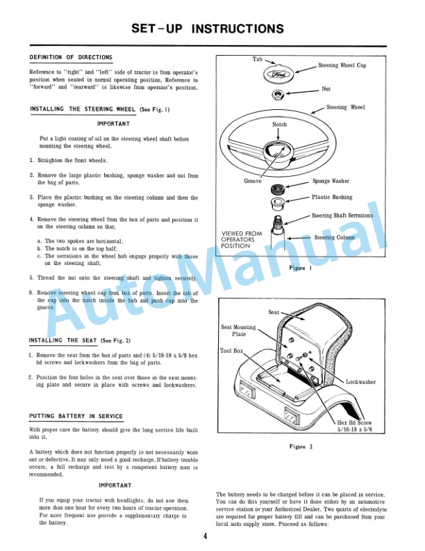 Ford New Holland 100, 120 Series Lawn and Garden Tractor Operation and Maintenance Manual 42010021 2 Ford New Holland 100, 120 Series Lawn and Garden Tractor Operation and Maintenance Manual 42010021-2