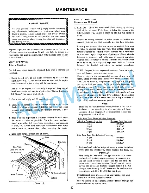 Ford New Holland 100, 120 Series Lawn and Garden Tractor Operation and Maintenance Manual 42010021 4 Ford New Holland 100, 120 Series Lawn and Garden Tractor Operation and Maintenance Manual 42010021-4