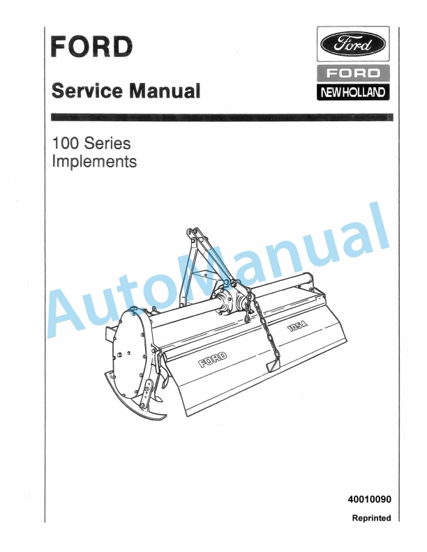 Ford New Holland 100 Series Implement Service Manual 40010090