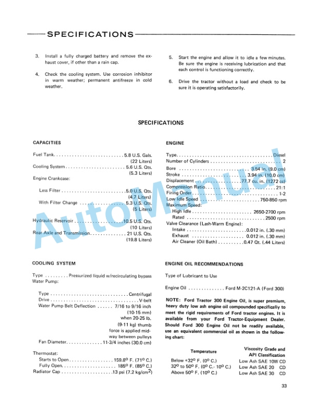 Ford New Holland 1000 Tractor Operation and Maintenance Manual 42100001 5 Ford New Holland 1000 Tractor Operation and Maintenance Manual 42100001-5