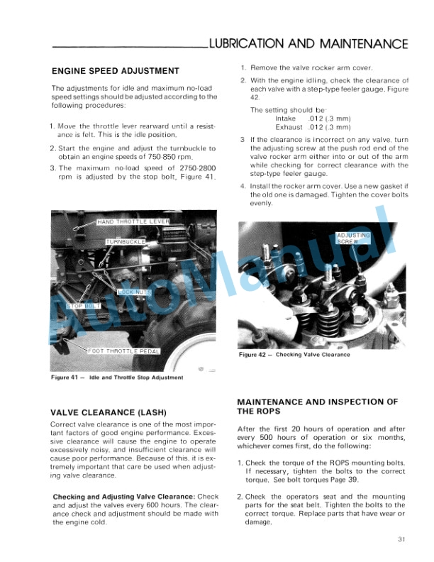 Ford New Holland 1100 Tractor Operation and Maintenance Manual 42110012 4 Ford New Holland 1100 Tractor Operation and Maintenance Manual 42110012-4