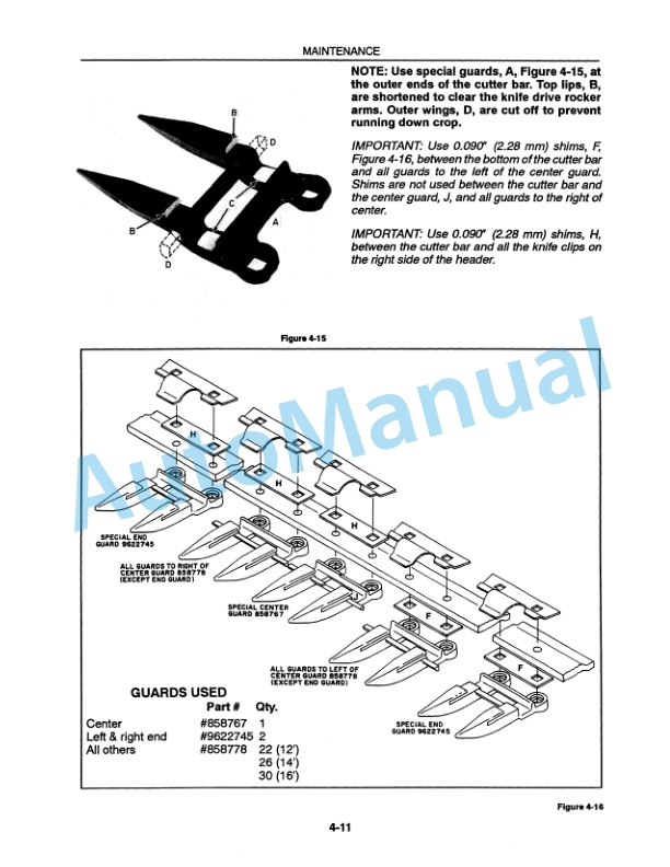 Ford New Holland 1116BF Adapter Frame, 1116H Auger Header Operation and Maintenance Manual 42111620 4 Ford New Holland 1116BF Adapter Frame, 1116H Auger Header Operation and Maintenance Manual 42111620 - Image 4