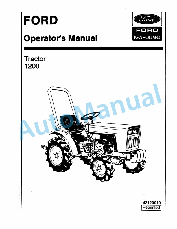 Ford New Holland 1200 Tractor Operation and Maintenance Manual 42120010