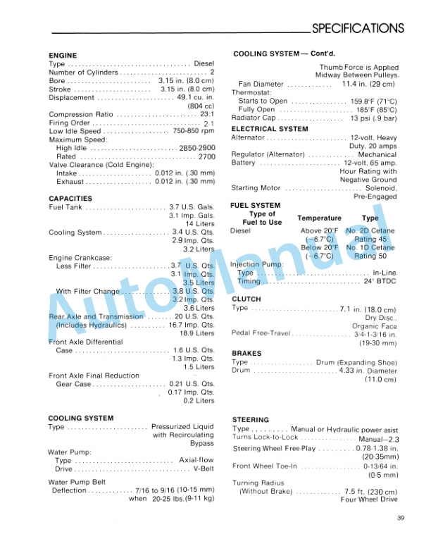 Ford New Holland 1200 Tractor Operation and Maintenance Manual 42120010 5 Ford New Holland 1200 Tractor Operation and Maintenance Manual 42120010-5
