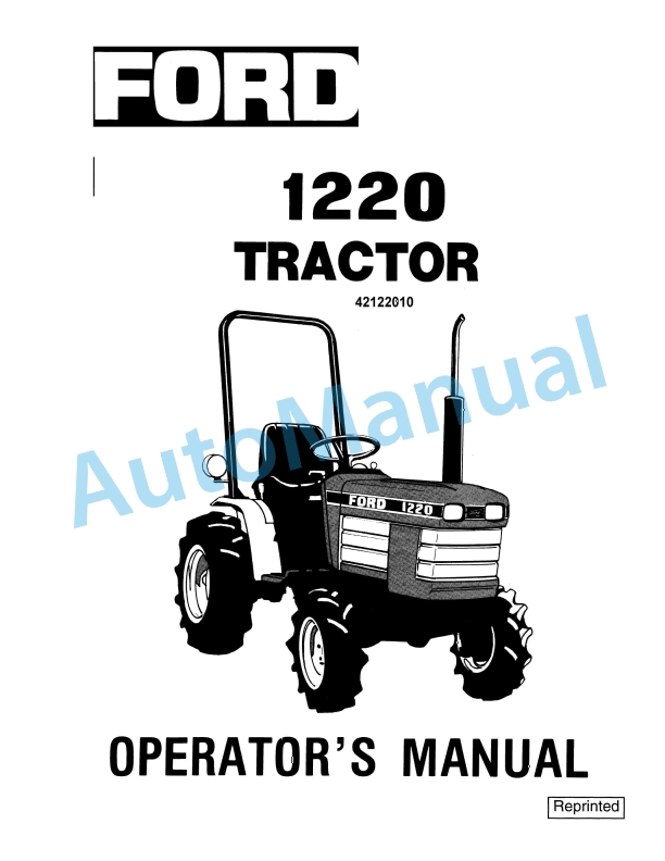 Ford New Holland 1220 Tractor Operation and Maintenance Manual 42122010