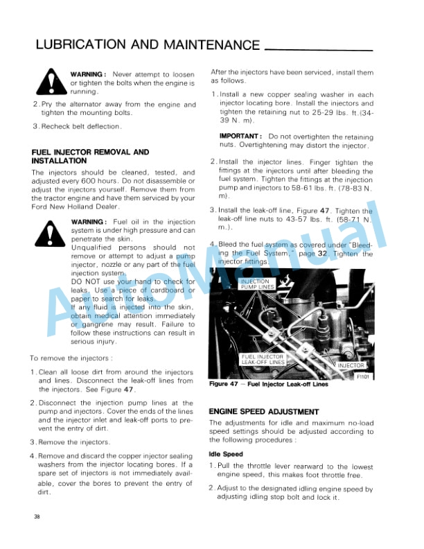 Ford New Holland 1220 Tractor Operation and Maintenance Manual 42122010 4 Ford New Holland 1220 Tractor Operation and Maintenance Manual 42122010-4