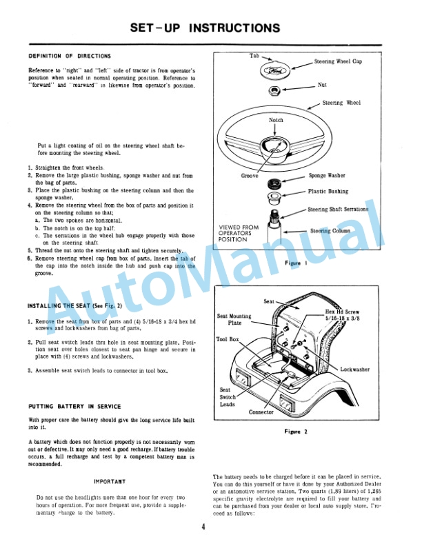 Ford New Holland 125, 145, 165 Series Lawn and Garden Tractor Operation and Maintenance Manual 42012530 2 Ford New Holland 125, 145, 165 Series Lawn and Garden Tractor Operation and Maintenance Manual 42012530-2
