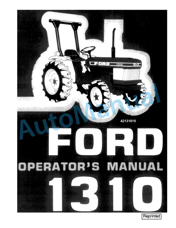 Ford New Holland 1310 Tractor Operation and Maintenance Manual 42131010