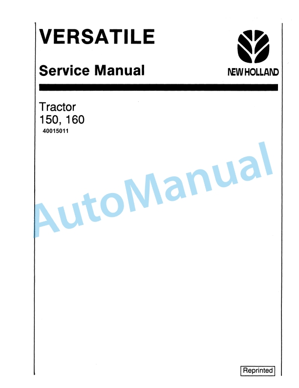 Ford New Holland 150, 160 Tractor Service Manual 40015011
