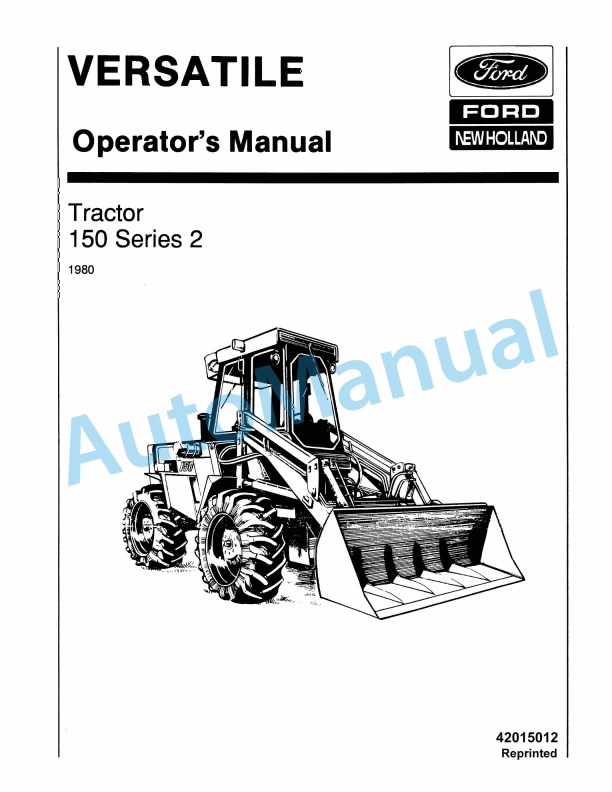Ford New Holland 150 Series 2 Tractor Operation and Maintenance Manual 42015012