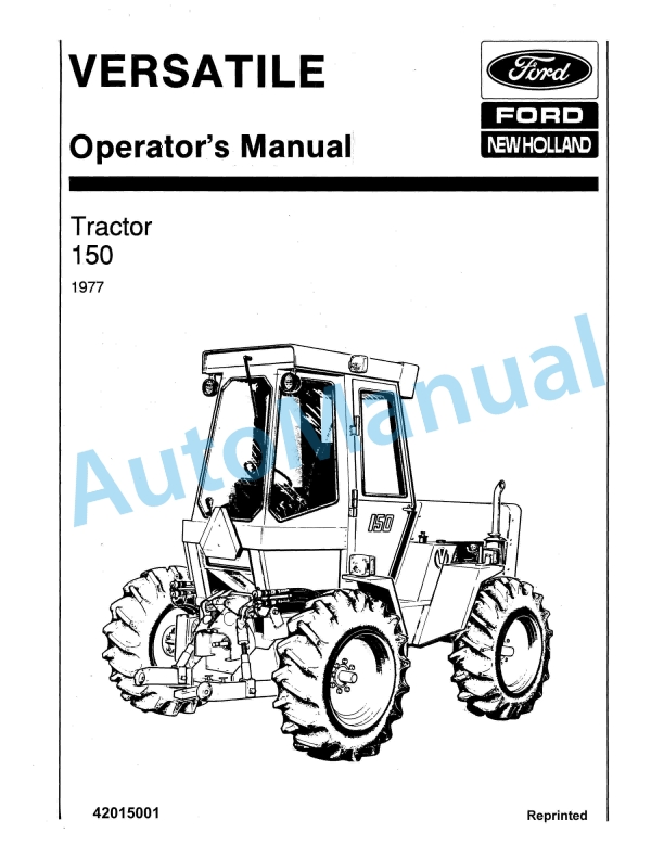 Ford New Holland 150 Tractor Operation and Maintenance Manual 42015001
