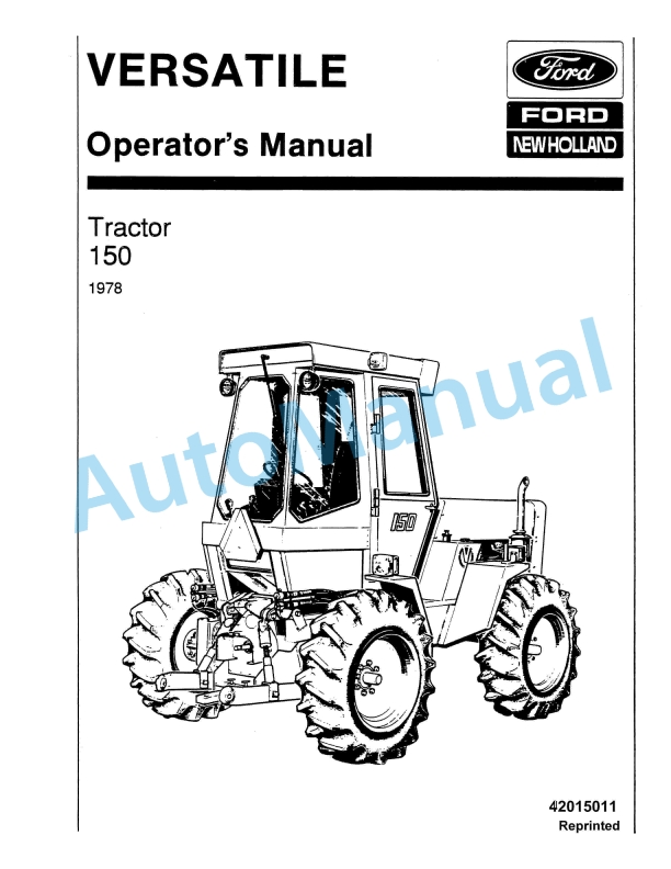 Ford New Holland 150 Tractor Operation and Maintenance Manual 42015011