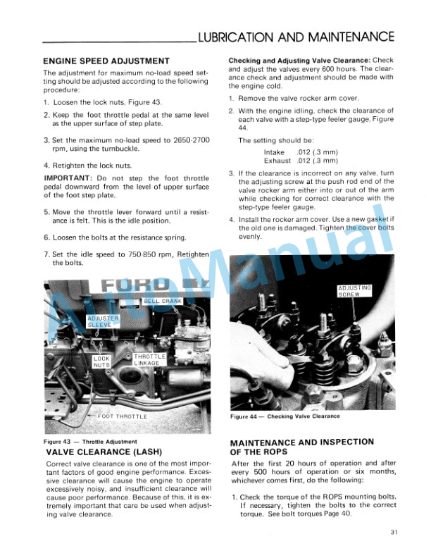 Ford New Holland 1500 Tractor Operation and Maintenance Manual 42150011 4 Ford New Holland 1500 Tractor Operation and Maintenance Manual 42150011-4