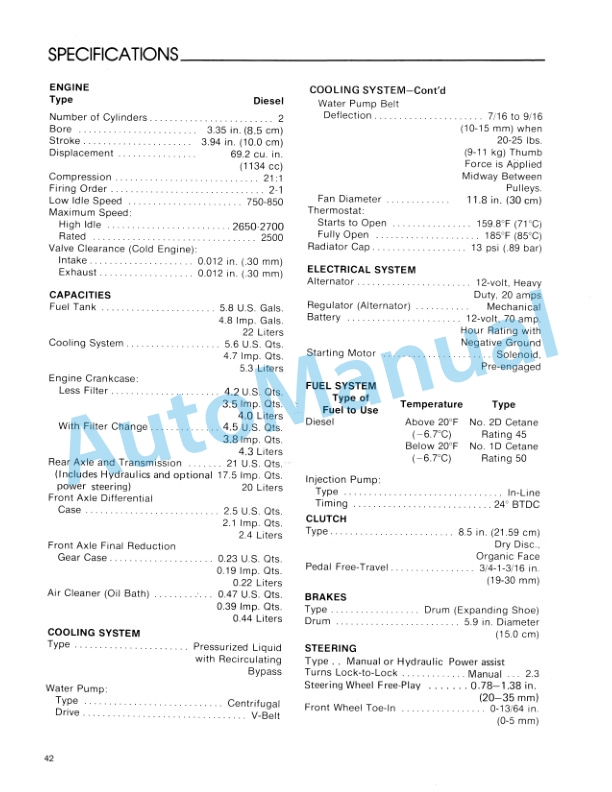 Ford New Holland 1500 Tractor Operation and Maintenance Manual 42150011 5 Ford New Holland 1500 Tractor Operation and Maintenance Manual 42150011-5