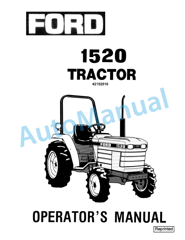 Ford New Holland 1520 Tractor Operation and Maintenance Manual 42152010