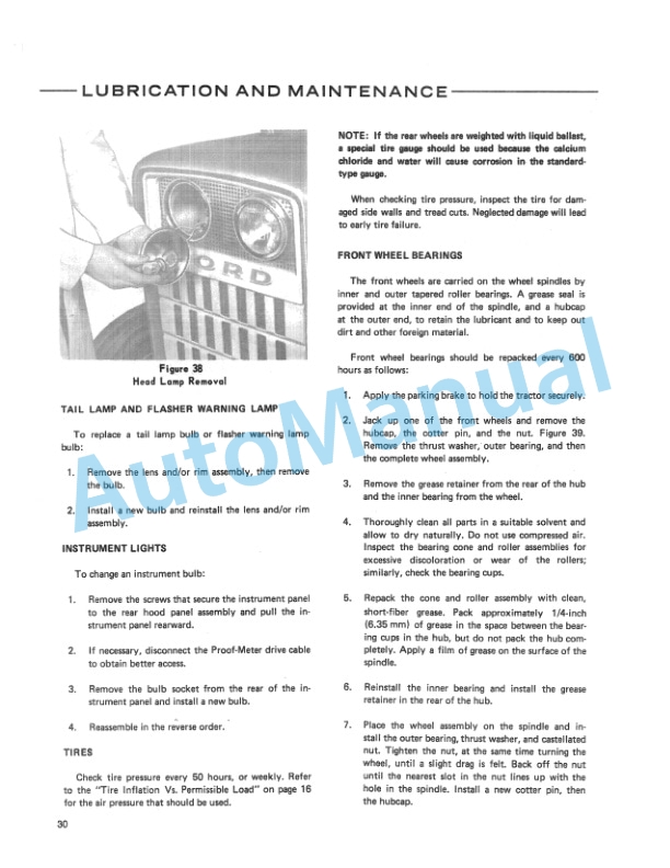 Ford New Holland 1600 Tractor Operation and Maintenance Manual 42160011 5 Ford New Holland 1600 Tractor Operation and Maintenance Manual 42160011-5