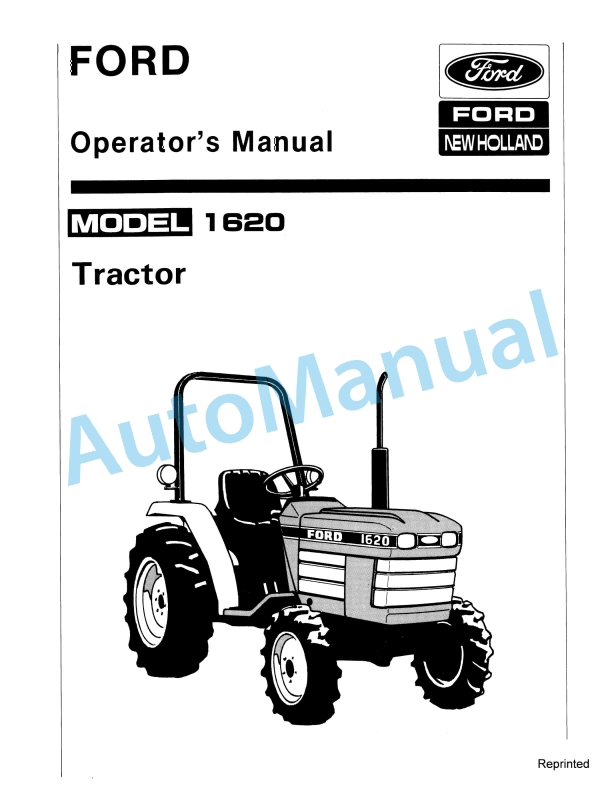 Ford New Holland 1620 Tractor Operation and Maintenance Manual 42162010