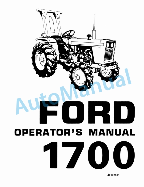 Ford New Holland 1700 Tractor Operation and Maintenance Manual 42170011