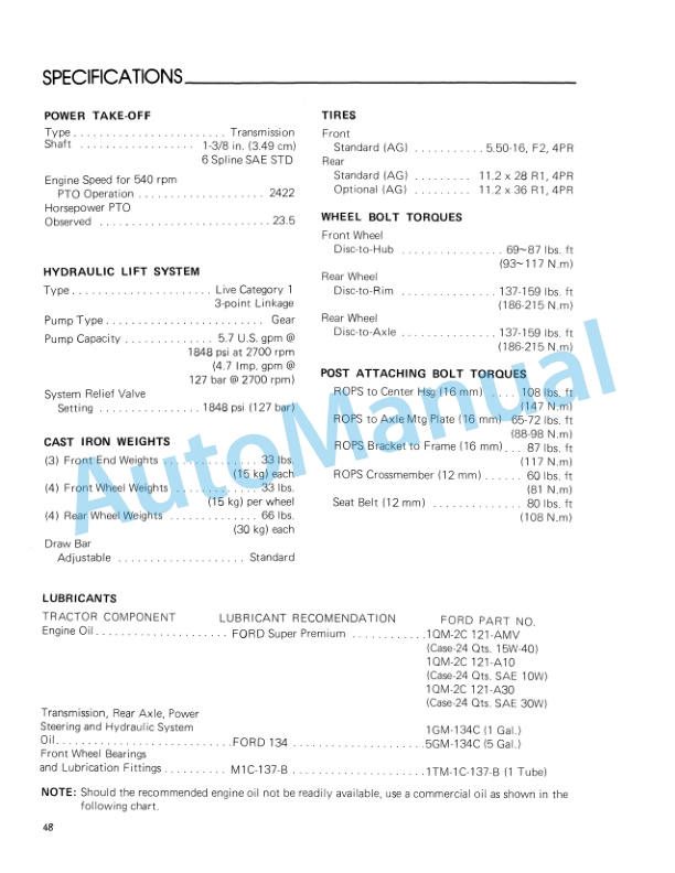 Ford New Holland 1710 Offset Tractor Operation and Maintenance Manual 42171011 5 Ford New Holland 1710 Offset Tractor Operation and Maintenance Manual 42171011-5