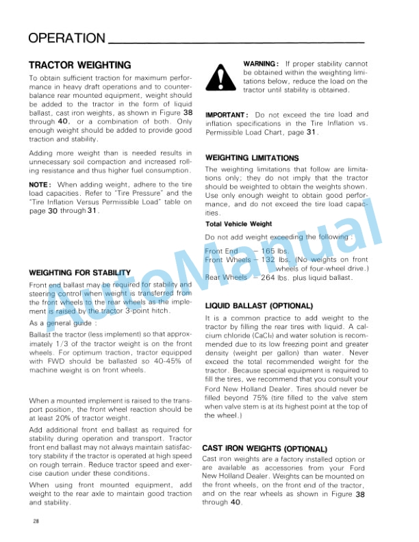 Ford New Holland 1920 Tractor Operation and Maintenance Manual 42192010 3 Ford New Holland 1920 Tractor Operation and Maintenance Manual 42192010-3