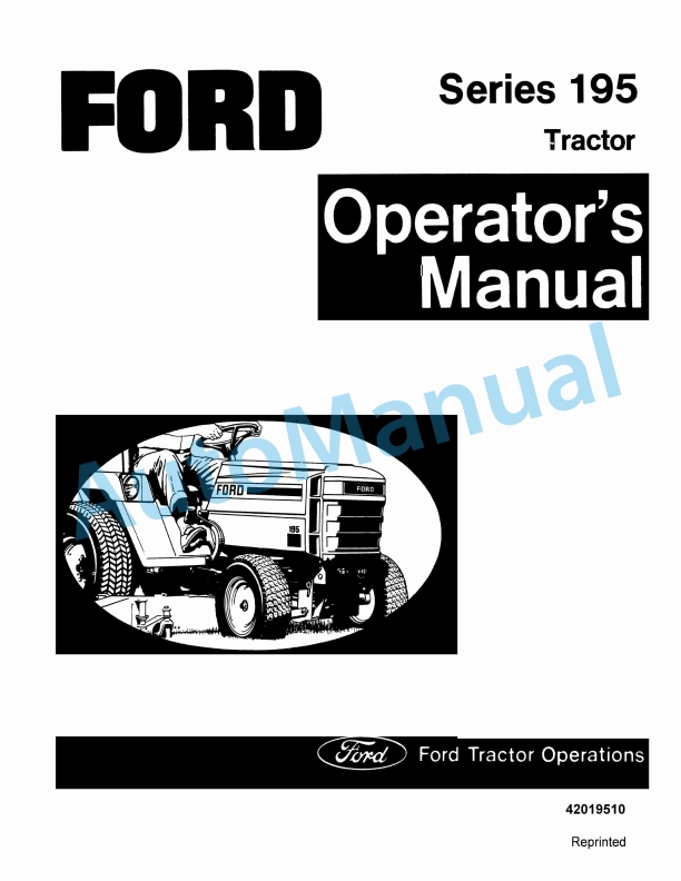 Ford New Holland 195 Series Tractor Operation and Maintenance Manual 42019510