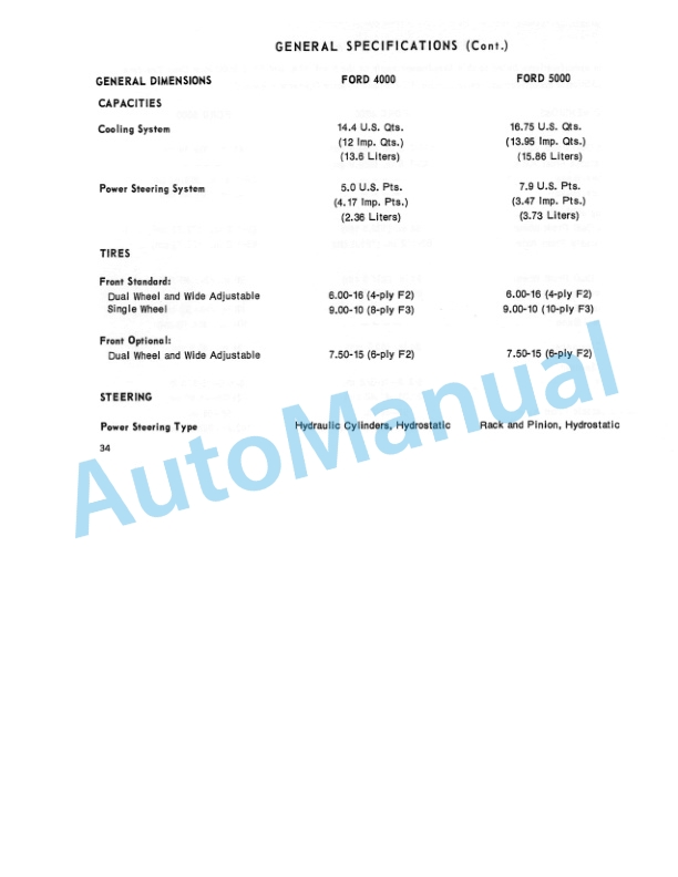 Alternative view of Ford New Holland 2000, 3000, 4000, 5000 All-Purpose and LCG Tractor Operation and Maintenance Manual 42200040