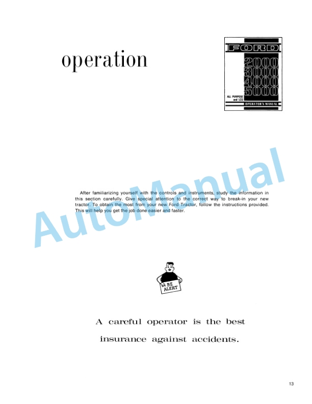 Ford New Holland 2000, 3000, 4000, 5000 All-Purpose and LCG Tractor Operation and Maintenance Manual 42200042 2 Ford New Holland 2000, 3000, 4000, 5000 All-Purpose and LCG Tractor Operation and Maintenance Manual 42200042-2