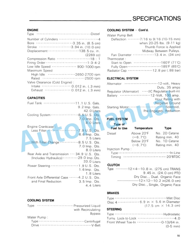 Ford New Holland 2120 Tractor Operation and Maintenance Manual 42212010 5 Ford New Holland 2120 Tractor Operation and Maintenance Manual 42212010-5