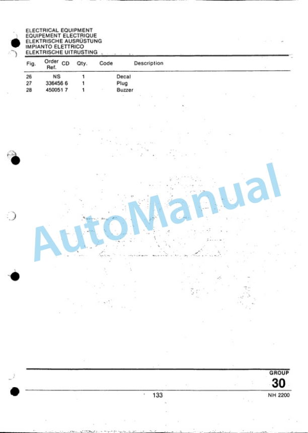 Ford New Holland 2200 Forage Harvester Service Parts Catalogue 4971019 3 Ford New Holland 2200 Forage Harvester Service Parts Catalogue 4971019-3