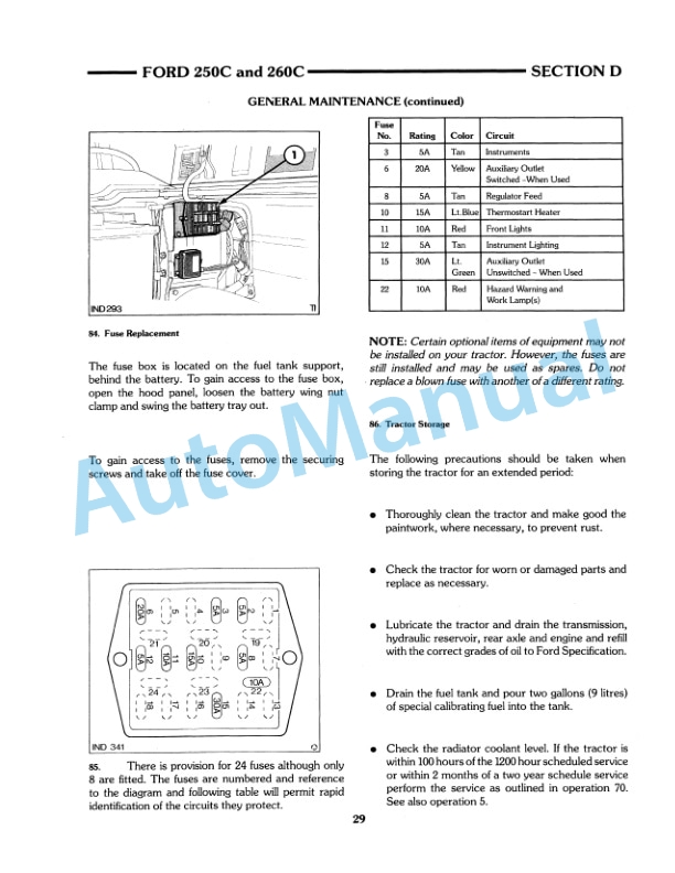 Ford New Holland 250C, 260C Tractor Operation and Maintenance Manual 42025020 5 Ford New Holland 250C, 260C Tractor Operation and Maintenance Manual 42025020 - Image 5