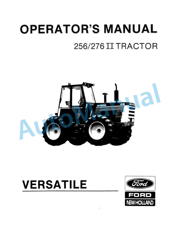 Ford New Holland 256, 276 II Tractor Operation and Maintenance Manual 42025620