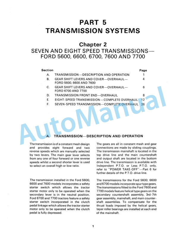Ford New Holland 2600, 3600, 4100, 4600, 5600, 6600, 6700, 7600, 7700 Tractor Service Manual 40231090 3 Ford New Holland 2600, 3600, 4100, 4600, 5600, 6600, 6700, 7600, 7700 Tractor Service Manual 40231090 - Image 3