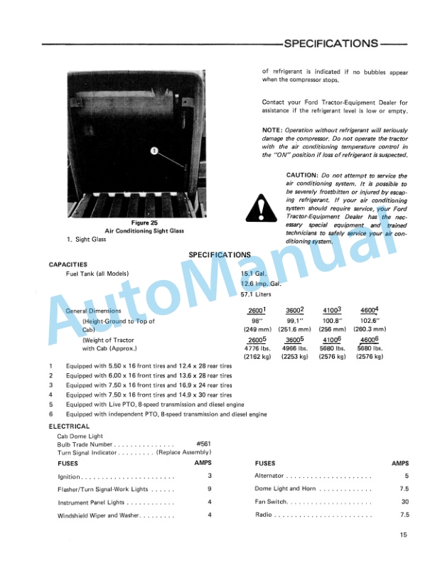 Alternative view of Ford New Holland 2600, 3600, 4100, 4600 Tractor Operation and Maintenance Manual 42260040