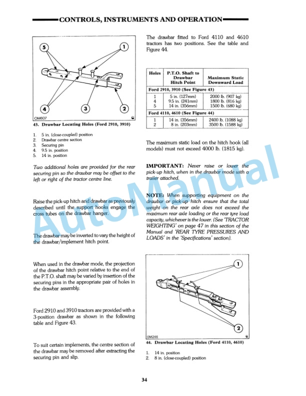 Ford New Holland 2810, 2910, 3910, 4610 II Tractor Operation and Maintenance Manual 42281040 3 Ford New Holland 2810, 2910, 3910, 4610 II Tractor Operation and Maintenance Manual 42281040-3