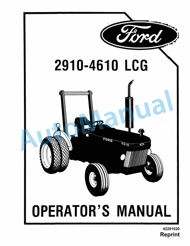 Ford New Holland 2910, 4610 LCG Tractor Operation and Maintenance Manual 42291020