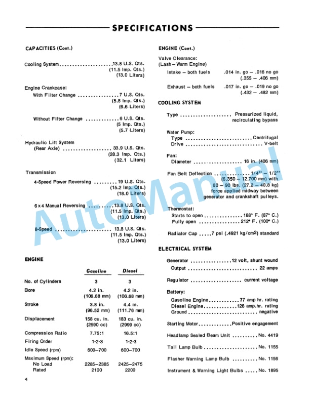 Alternative view of Ford New Holland 3400, 3500, 3550, 4400, 4500 Industrial Tractor Operation and Maintenance Manual 42340040