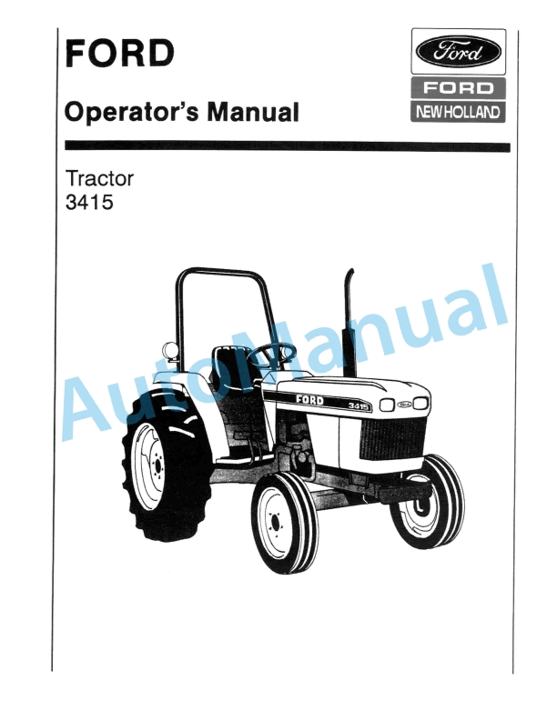 Ford New Holland 3415 Tractor Operation and Maintenance Manual 42341510