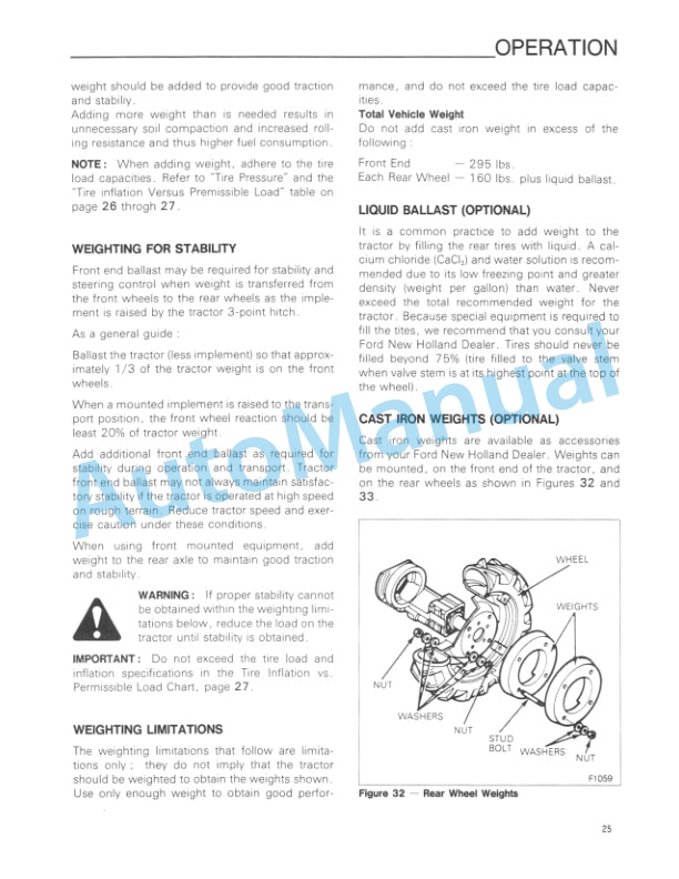 Ford New Holland 3415 Tractor Operation and Maintenance Manual 42341510-3