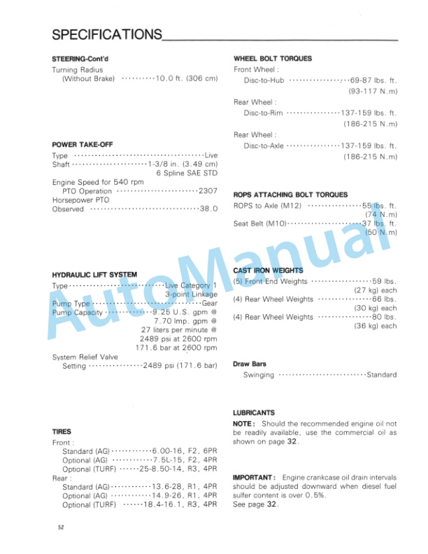 Ford New Holland 3415 Tractor Operation and Maintenance Manual 42341510-5